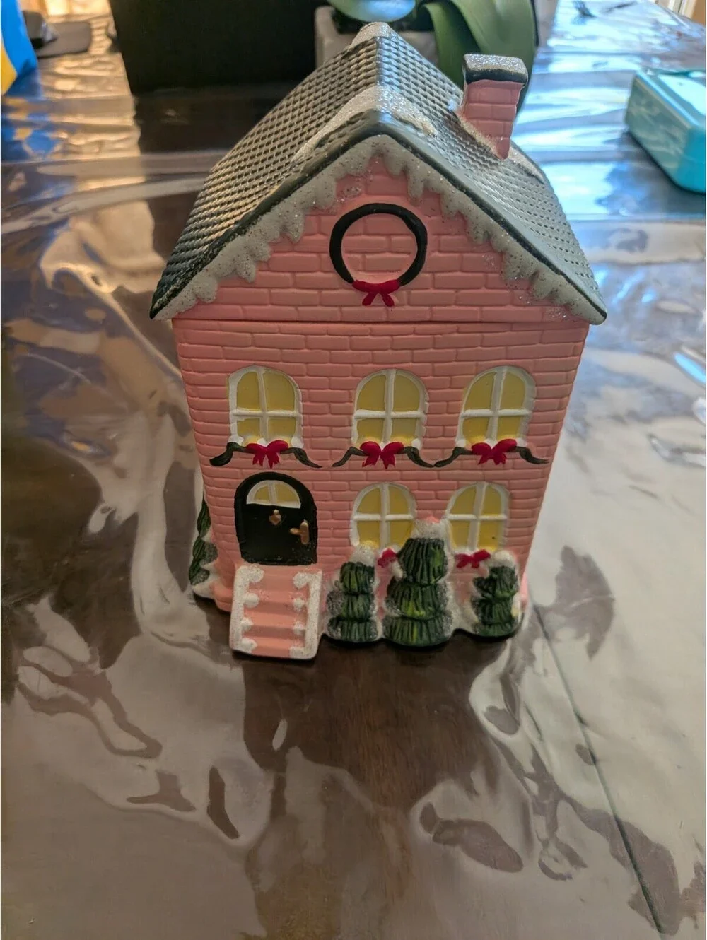 Anthropologie Townhouse Ceramic Candle Christmas Village Holiday House 4Wick NEW